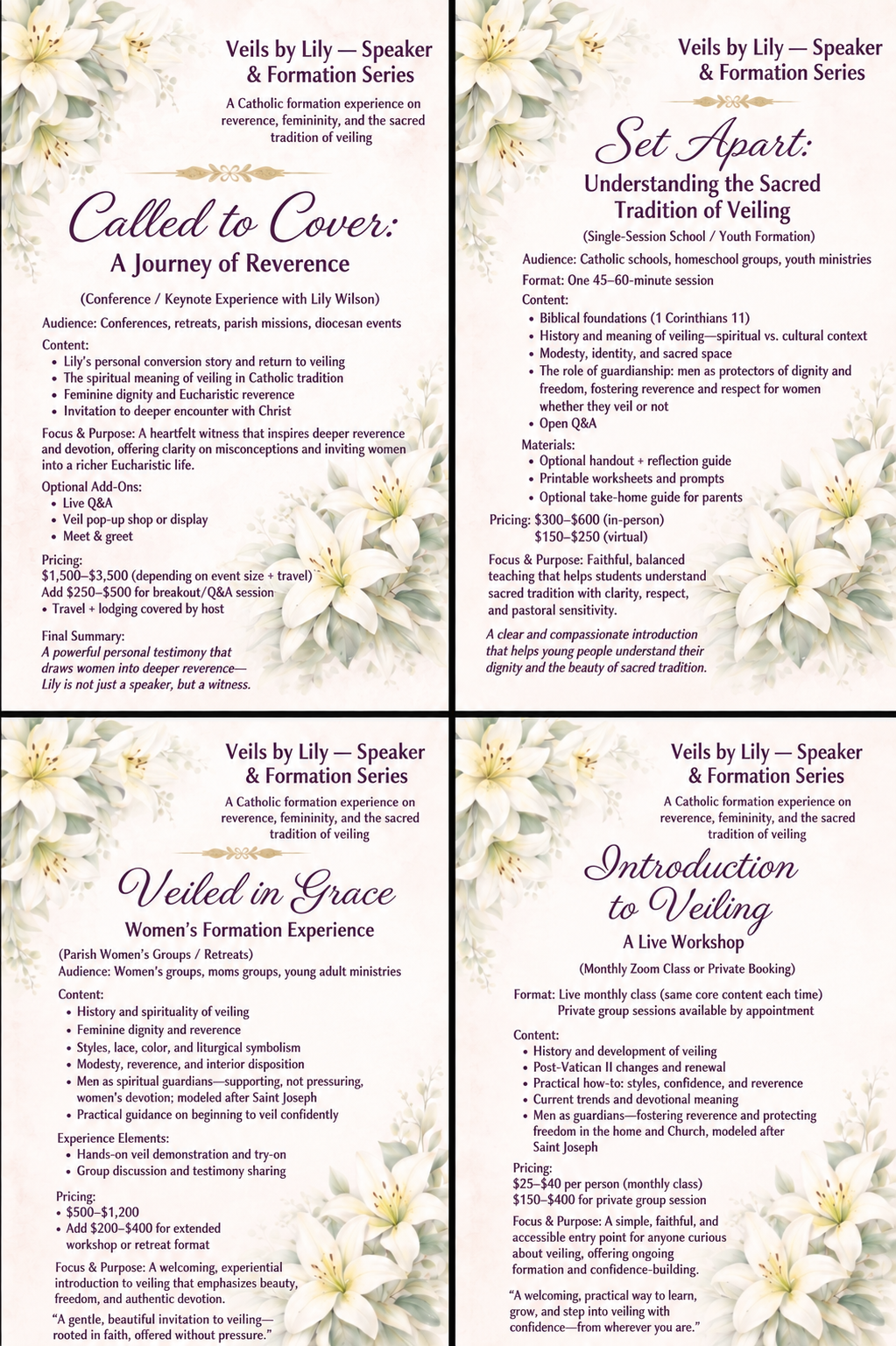 Speaker Series Packages